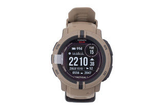 Garmin Instinct 2 Tactical Edition Solar-Powered Smartwatch in Tan is constructed to MIL-STD-810 specifications for durability